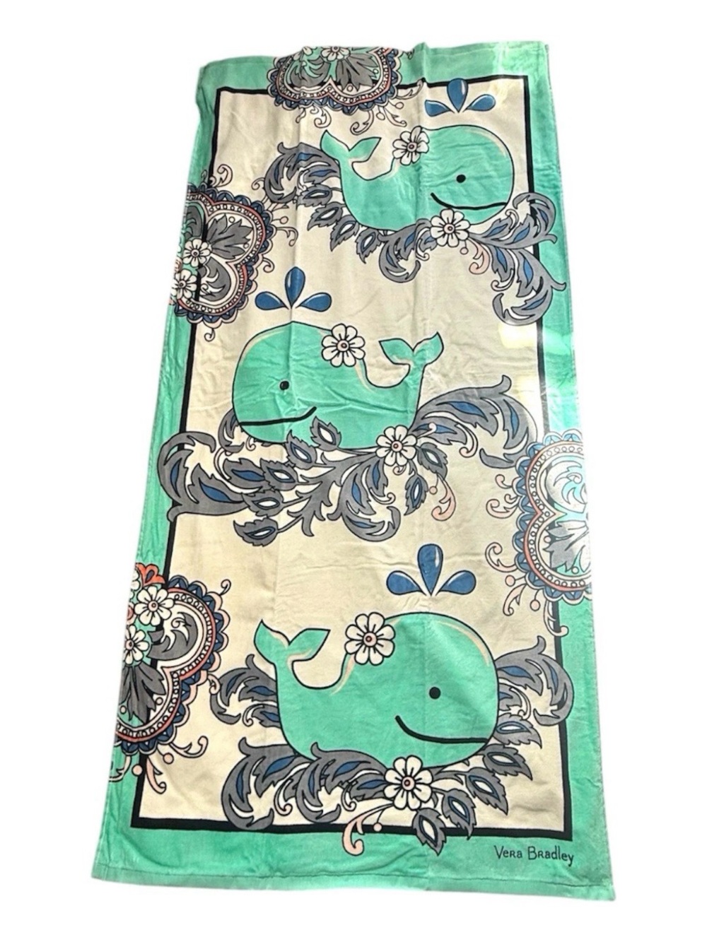 NWT Vera Bradley Fan Flowers Beach Towel Retired Pattern